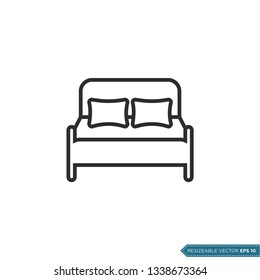 Bed Icon Vector Template