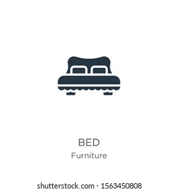 Bed icon vector. Trendy flat bed icon from furniture collection isolated on white background. Vector illustration can be used for web and mobile graphic design, logo, eps10