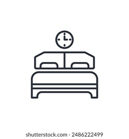 Bed icon. vector.Editable stroke.linear style sign for use web design,logo.Symbol illustration.
