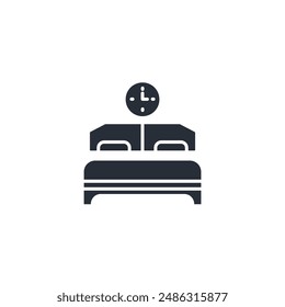 Icono de cama. Vector.Trazo editable.signo de estilo lineal para el uso Diseño web,logo.Ilustración de símbolo.