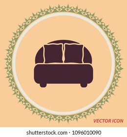 Bed icon, web design element