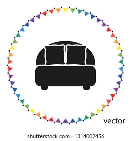 Bed icon, web design element