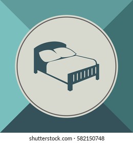 Bed icon, web design element