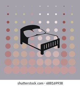 Bed icon, web design element