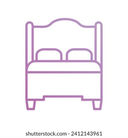 bed icon with white background vector stock illustration