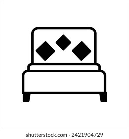 Bed icon with white white background vector