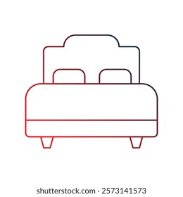 bed icon with white background vector stock illustration