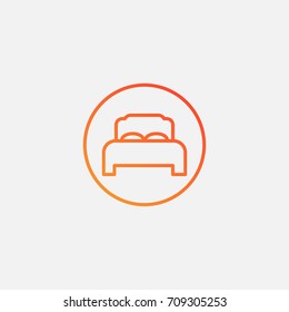 Bed icon.gradient illustration isolated vector sign symbol