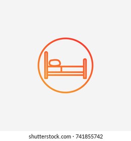 Bed icon.gradient illustration isolated vector sign symbol