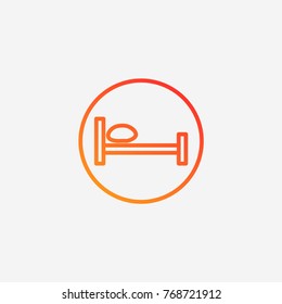 Bed  icon.gradient illustration isolated vector sign symbol