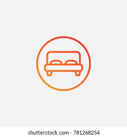 Bed icon.gradient illustration isolated vector sign symbol