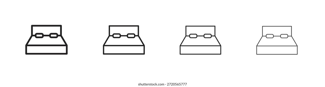 Iconos de cama diseñados en estilo de contorno, línea y trazo