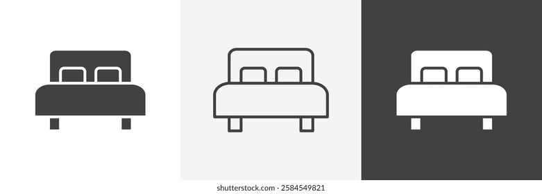 Bed icons graphics pack vectors.