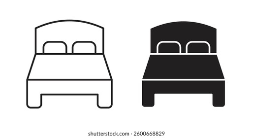 Bed icons graphics set vectors