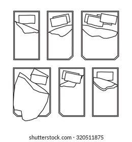 Bed icons on white background. Vector illustration.