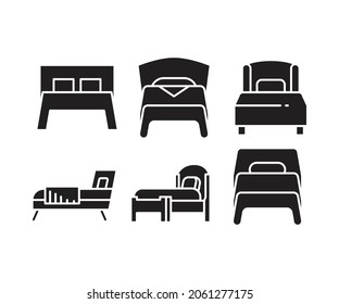 bed icons set vector illustration