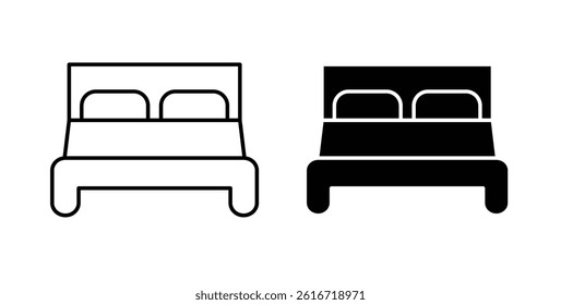 Bed icons set for website design