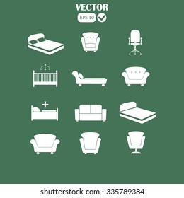 bed icons vector