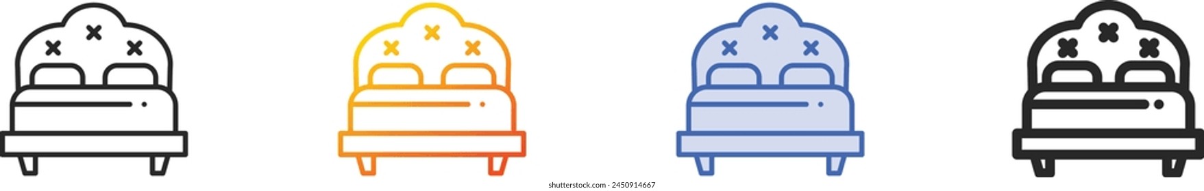 bed icon.Thin Linear, Gradient, Blue Stroke and bold Style Design Isolated On White Background