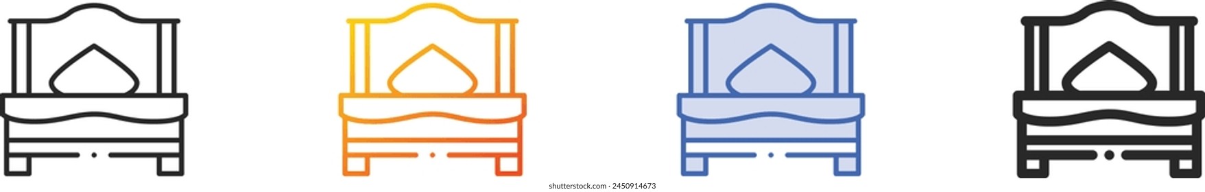 bed icon.Thin Linear, Gradient, Blue Stroke and bold Style Design Isolated On White Background