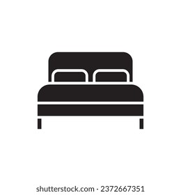 Icono de cama.ilustración de símbolo plana vectorial en fondo blanco..eps