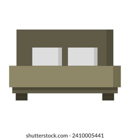 Bed illustrated on white background
