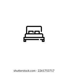Bed incomplete line art icon template