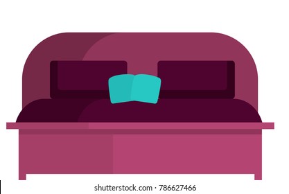 Bed isolated bedroon element vector illustration