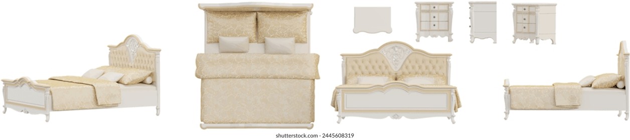 Bed isolated on transparent background