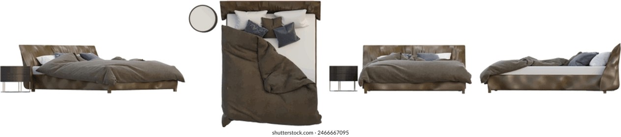 Bed isolated on transparent background