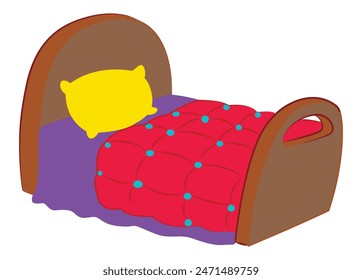 A bed isolated on white background