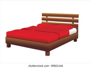 Bed. Isolated vector