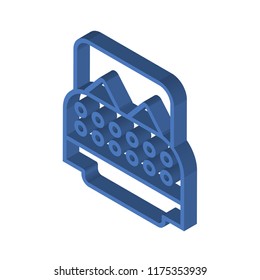 Bed isometric left top view 3D icon