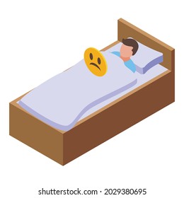 Bed Jet Lag Icon Isometric Vector. Sleep Insomnia. Bad Stress