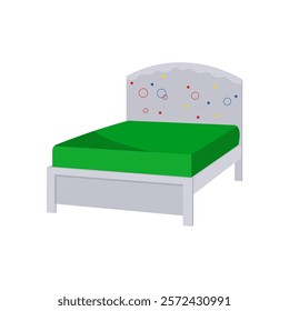 Bed, Kindergarten Isolated Vector Illustration