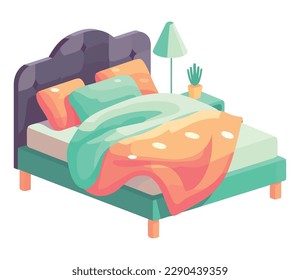 bed and lamp bedroom icon