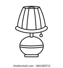 icono de lámpara de cama sobre fondo blanco, estilo de línea, ilustración vectorial