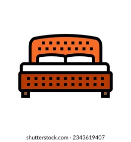 bed leather color icon vector. bed leather sign. isolated symbol illustration