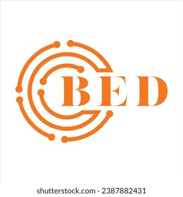 BED letter design. BED letter technology logo design on white background. BED Monogram logo design for entrepreneur and business