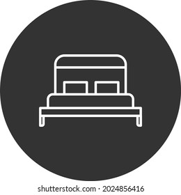 Bed Line Circle Inverted Vector Icon Design