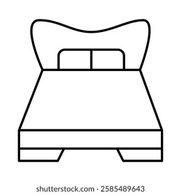 Bed Line Editable Stroke Icon. Real Estate, Building, House, Home, Property Vector Illustration