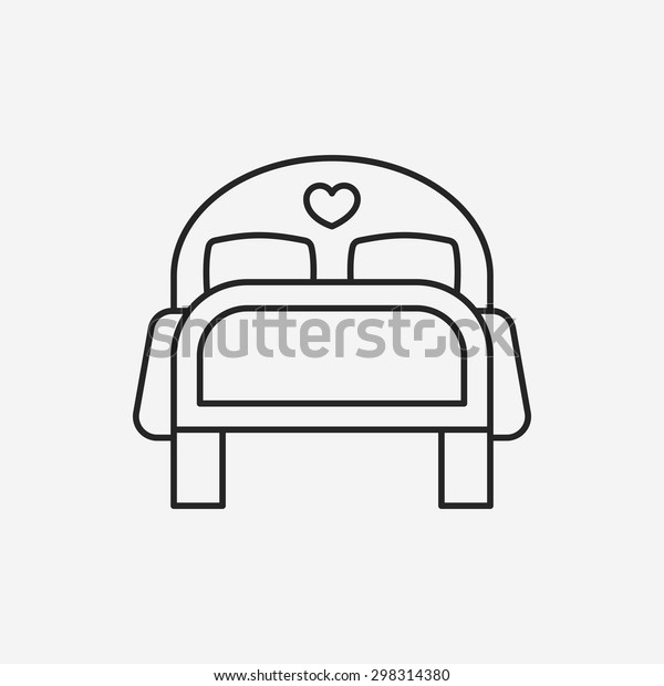 Bed Line Icon Stock Vector Royalty Free 298314380 Shutterstock 8811