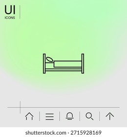 Icono de línea de cama. Elemento para su diseño