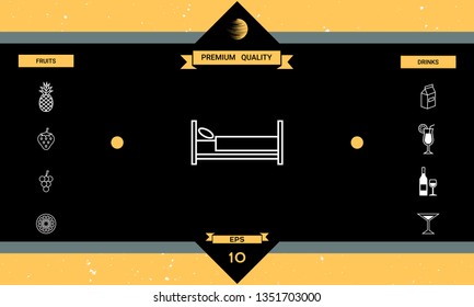 Bed line icon. Graphic elements for your design