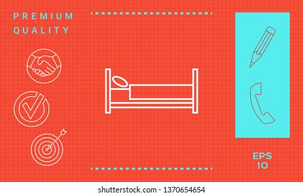Bed line icon. Graphic elements for your design