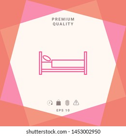 Bed line icon. Graphic elements for your design