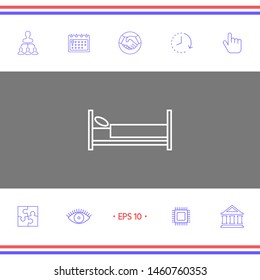 Bed line icon. Graphic elements for your design