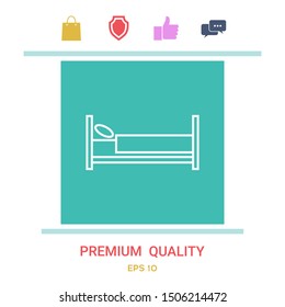 Bed line icon. Graphic elements for your design