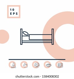 Bed line icon. Graphic elements for your design