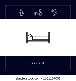 Bed line icon. Graphic elements for your design
